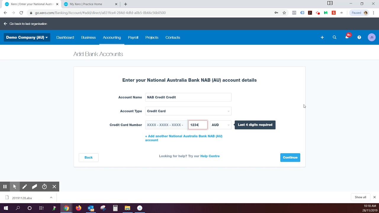Xero Training - Add in a new bank account in xero - YouTube
