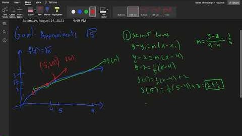Calculus I - Linear Approximation | Tangent Line & Secant Line Approximation