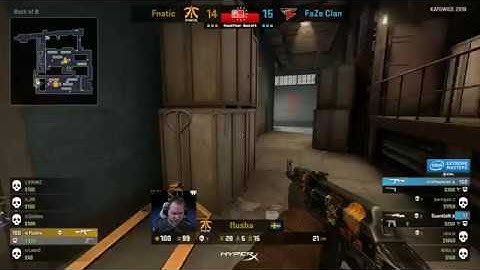 Flusha 1v2 ace clutch for OT | IEM Katowice 2018 grand finals