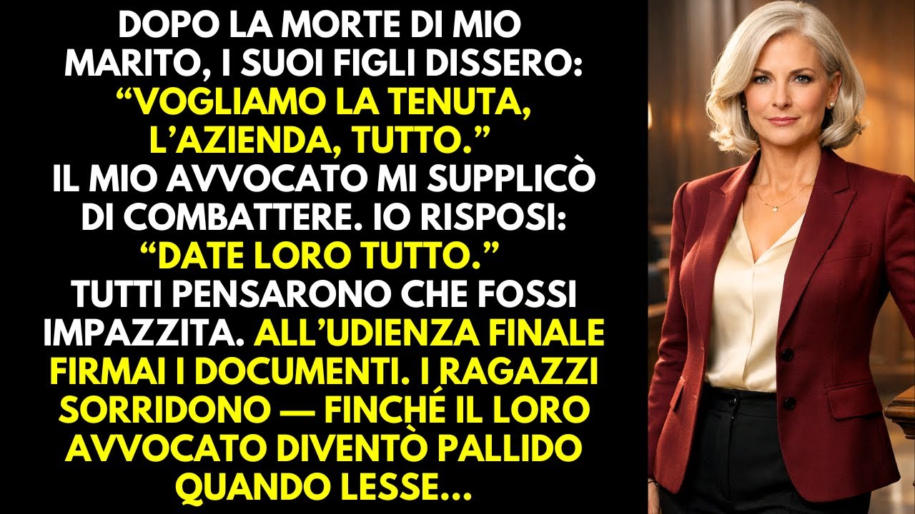 Diedi agli eredi avidi esattamente ciò che volevano. Il loro avvocato lesse e rimase di ghiaccio…