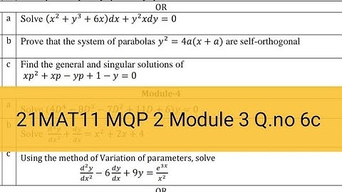 [21mat11] Model Question Paper 2- (Q.6c) | Solution of Clairauts Equation |M3| Differential Equation
