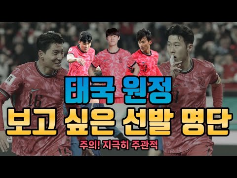 월드컵 2차 예선 태국 원정 축구대표팀 보고 싶은 선발 명단
