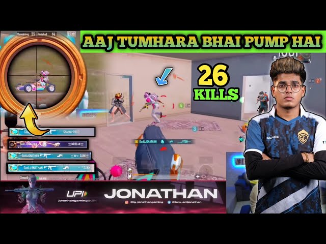 26 KILLS 😍 | JONATHAN NEW BEST AGRESSIVE GAMEPLAY | JONATHAN GAMING #jonathangaming #bgmi class=