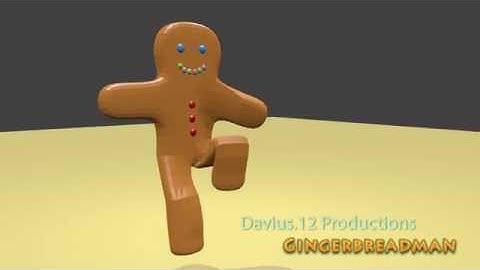 Gingerbread man 3D animation