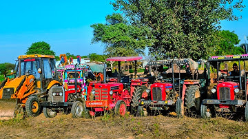 Jcb 3dx Eco Machine and Tractor Stuck Loading Mud in Trolley Mahindra 475 Eicher 380 Sonalika 60 Di
