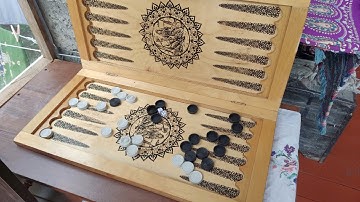 Nard (backgammon) - board game, Azerbaijan (4K)