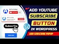 How to add youtube channel subscribe button on wordpress website  add subscribe button on blog