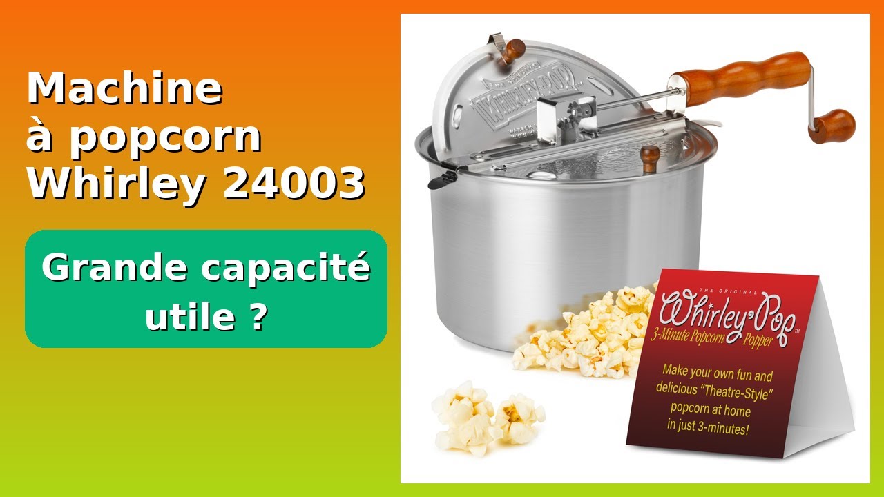 Wabash Valley Farms Machine à Popcorn pour cuisinière avec engrenage en métal, Aluminium, Argent, Nylon