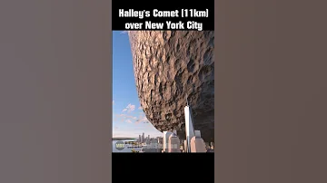 Halley S Comet Over New York City 