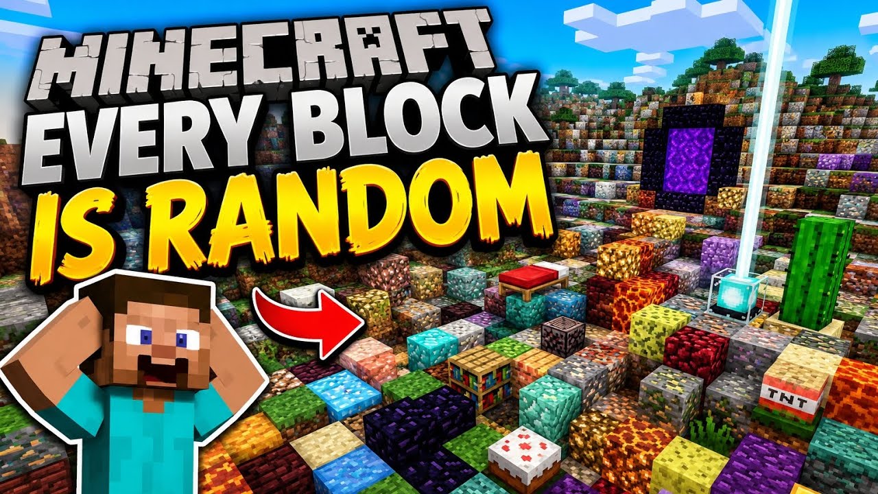 Minecraft but every block is Random 🥶 credit - @AnshuBisht #minecraft ...
