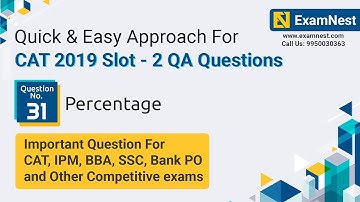 CAT 2019 Slot 2 QA Question Solution By Ajay Sharma | Question - 31 Percentage