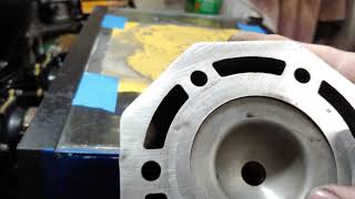 How to lap 2-stroke snowmobile cylinder heads.