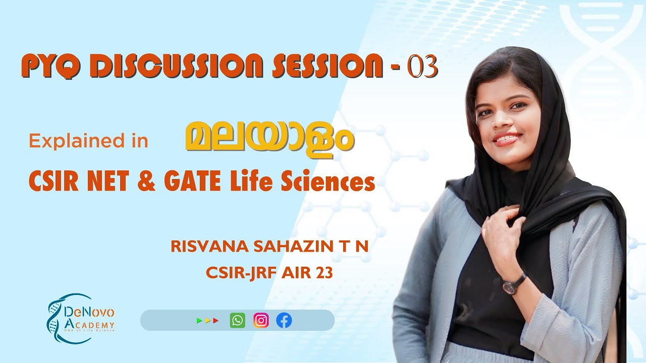 CSIR NET Life Science PYQ Solving Session (Malayalam) | Concepts Explained | DeNovo Academy