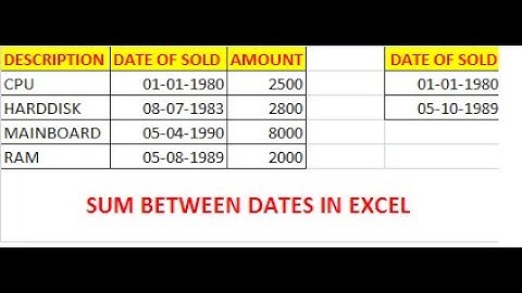 SUM BETWEEN DATES IN EXCEL