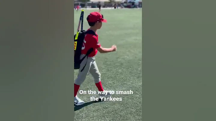 7 year old little league player Solomon Stern on h...