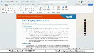 Shelly Cashman Excel 2019 | Module 4: SAM Project 1a Smith & Lyngate Insurance
