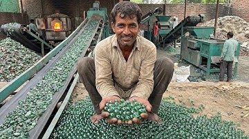 Recycling Old Glass Scrape  into Crystal Balls | Inside Factory Process