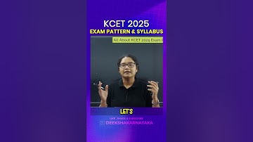 KCET 2025 Exam Pattern and Syllabus #shorts #kcet #kcet2025 #kcetsyllabus