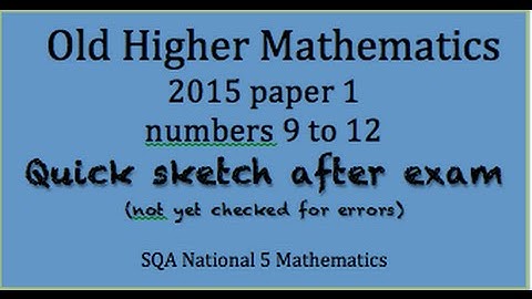 2015 old Higher Mathematics paper 1 nos. 9 to 12
