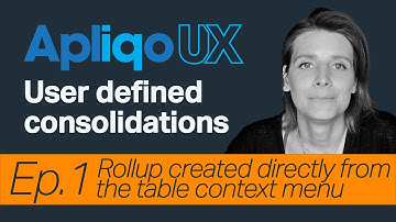 Apliqo UX for IBM Planning Analytics / TM1 - User defined consolidations