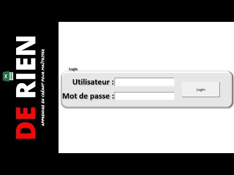 comment créer un mot de passe et utilisateurs avec excel vba | Tutoriel Excel - DE RIEN