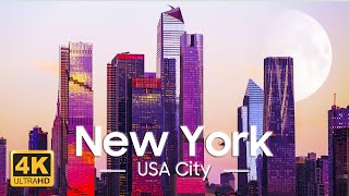 New York 4K Video UHD  Relaxing Piano Music, Beautiful Urban Landscape | Ease Mind, Reduce Stress