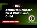 css attribute selector, first child last child, css tutorial, html css, css full course