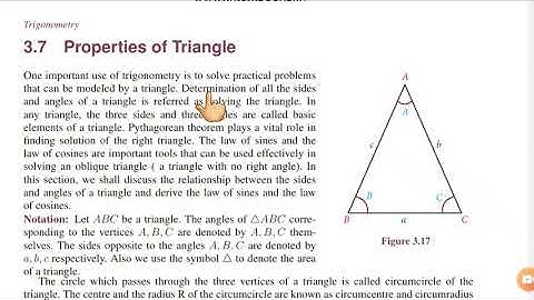 CLASS 11th MATHS UNIT 3 INTRODUCTION OF PROPERTIES OF TRIANGLE