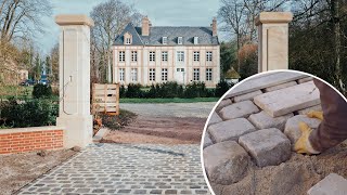 Laying 200 year old Cobblestone (traditional way) for French Chateau Gates