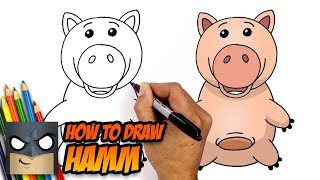 how to draw hamm toy story step by step tutorial
