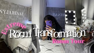 Extreme Room Transformation + Room Tour | Shopping, Hau, Wallpaper, Vanity