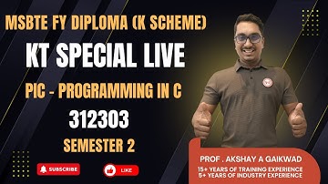 PIC (312303) | KT Special Lecture | K - Scheme | FY DIPLOMA 💻🚀