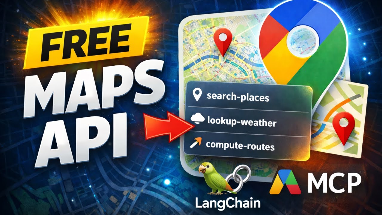 Google Maps MCP Server tutorial showing AI agent integration