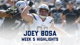 San diego chargers rookie defensive end joey bosa was impressive as he
racked up 2 sacks against the oakland raiders in week 5. subscribe to
nfl: http://j.mp...