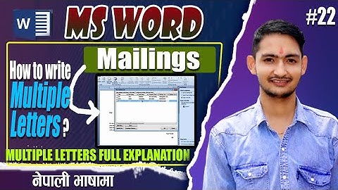 Step-by-Step Guide to Mail Merge and Mailing Tabs in MS Word | Vidya Sagar Joshi | In nepali