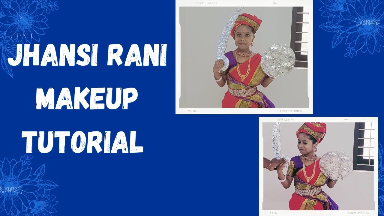 Jhansi Rani  Saree draping and makeup for Independence Day