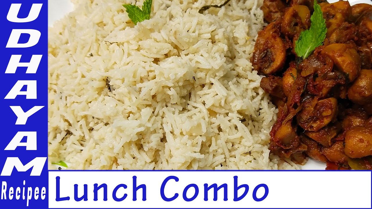 Lunch Combo Ideas Coconut Rice in Tamil Mushroom Gravy Thengai