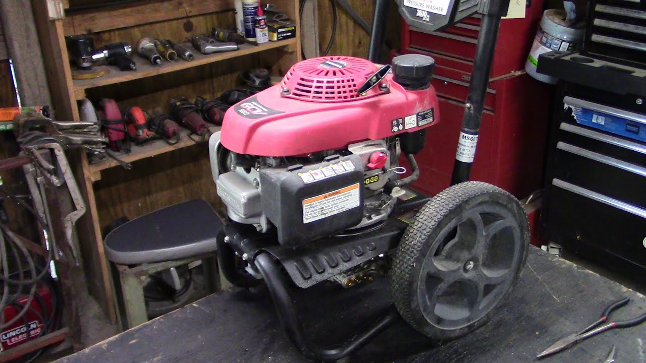 Pull start snatches back on Honda pressure washer - YouTube
