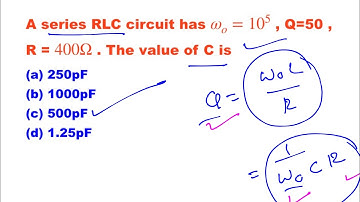 NETWORK THEORY SOLVED PROBLEM | CALCULATE CAPACITANCE FROM QUALITY FACTOR AND RESONANT FREQUENCY