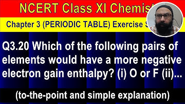 Q3.20 Which of the following pairs of elements would have a more negative electro... | NCERT/XI/Chem