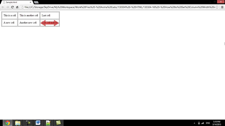 How to Set Column Width in HTML Table