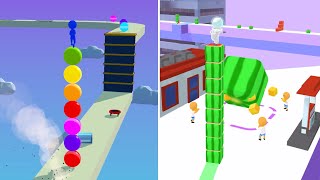STACK RIDER VS CUBE SURFER 🟡💕- All Levels Gameplay Walkthrough Android, iOS