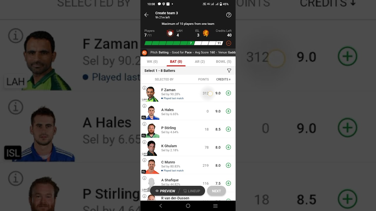 LAH VS ISL match prediction Grand League (team3) psl