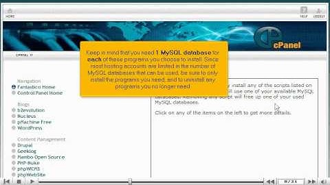 Cpanel Video Tutorial - An introduction to using Fantastico
