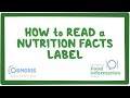 How to read a nutrition facts label