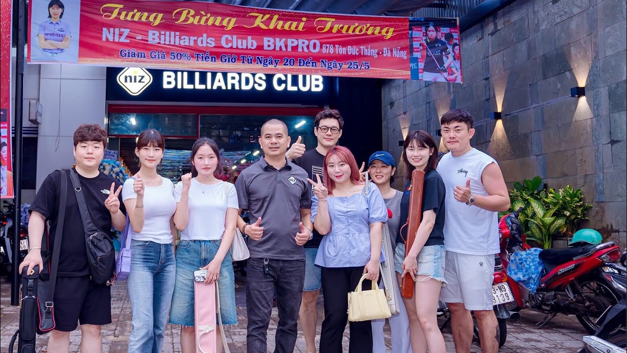 Cho Myung Woo,Lee Mirea, Yong Huyn Ji,Han ji eun,Kim ye eun Giao Lưu Tại Niz Biilliards BkProĐà Nẵng