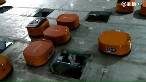 Robots sorting system in Chinese express company