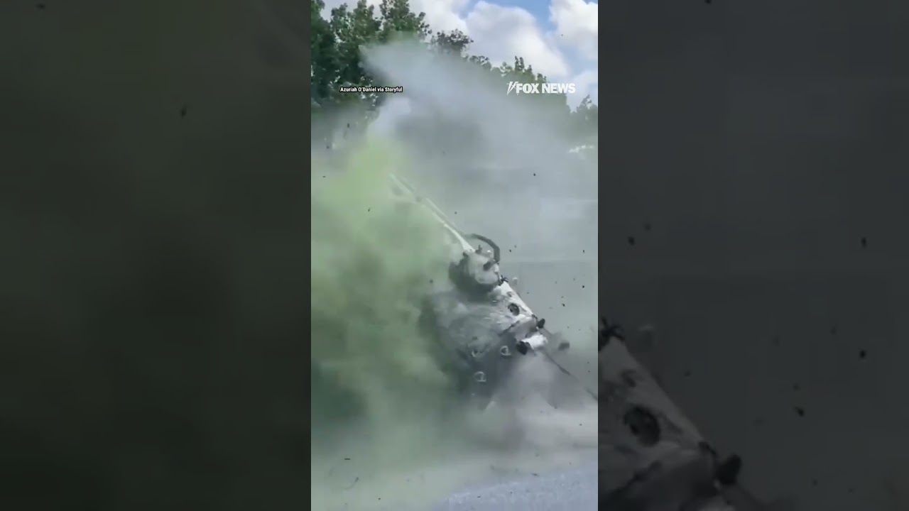 SHOCKING: Train strikes septic truck as it crosses tracks #foxnews #news #shorts #train #crash