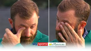 Emotional Dustin Johnson interviewed after Masters victory! 🏆
