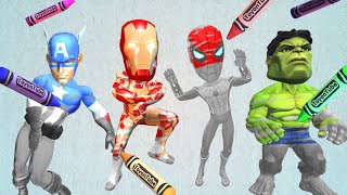 Superhero Coloring Dance Hulk Ironman Spiderman 슈퍼히어로 색칠놀이 헐크 아이언맨 춤춰요 또용튜브 Toyon tube